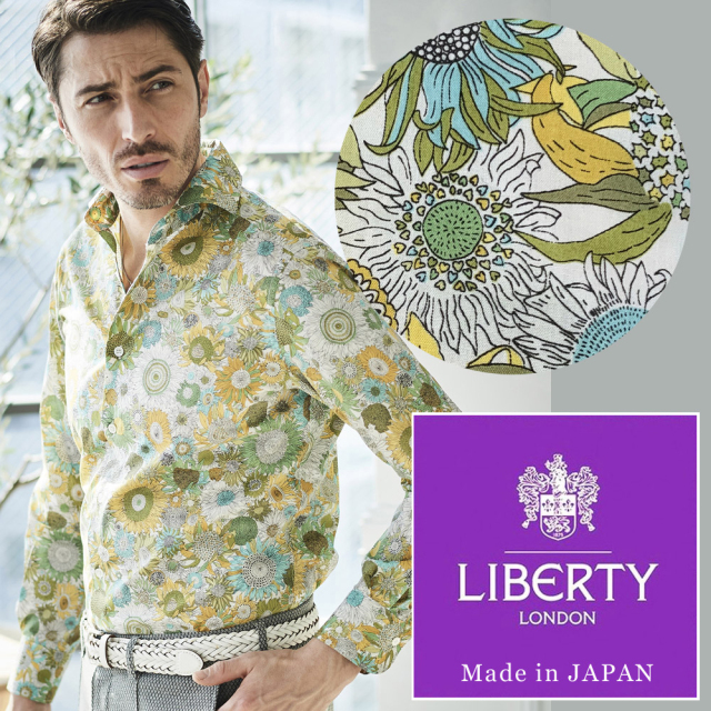 LIBERTY リバティ サンフラワープリントシャツ