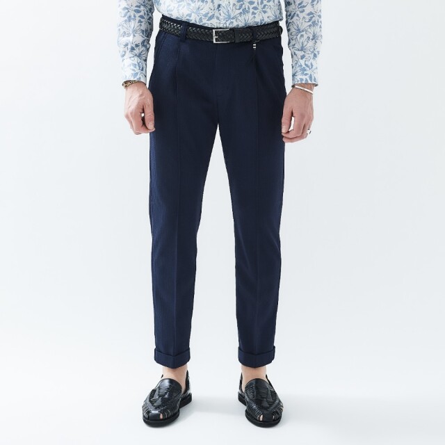 PUNTO JACQUARD JERSEY 1PLEATS PANTS (UNO) プント・ジャガード・ジャージワンプリーツパンツ(ウーノ)