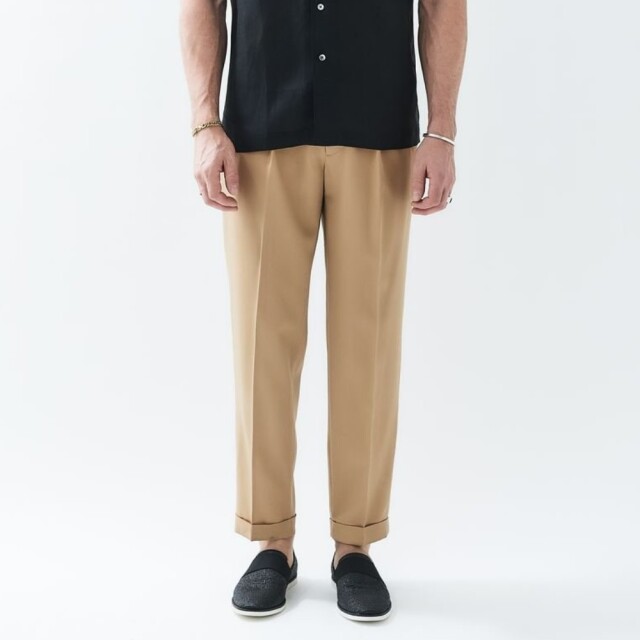 LEONスーパー120’sサマーウールツープリーツパンツ